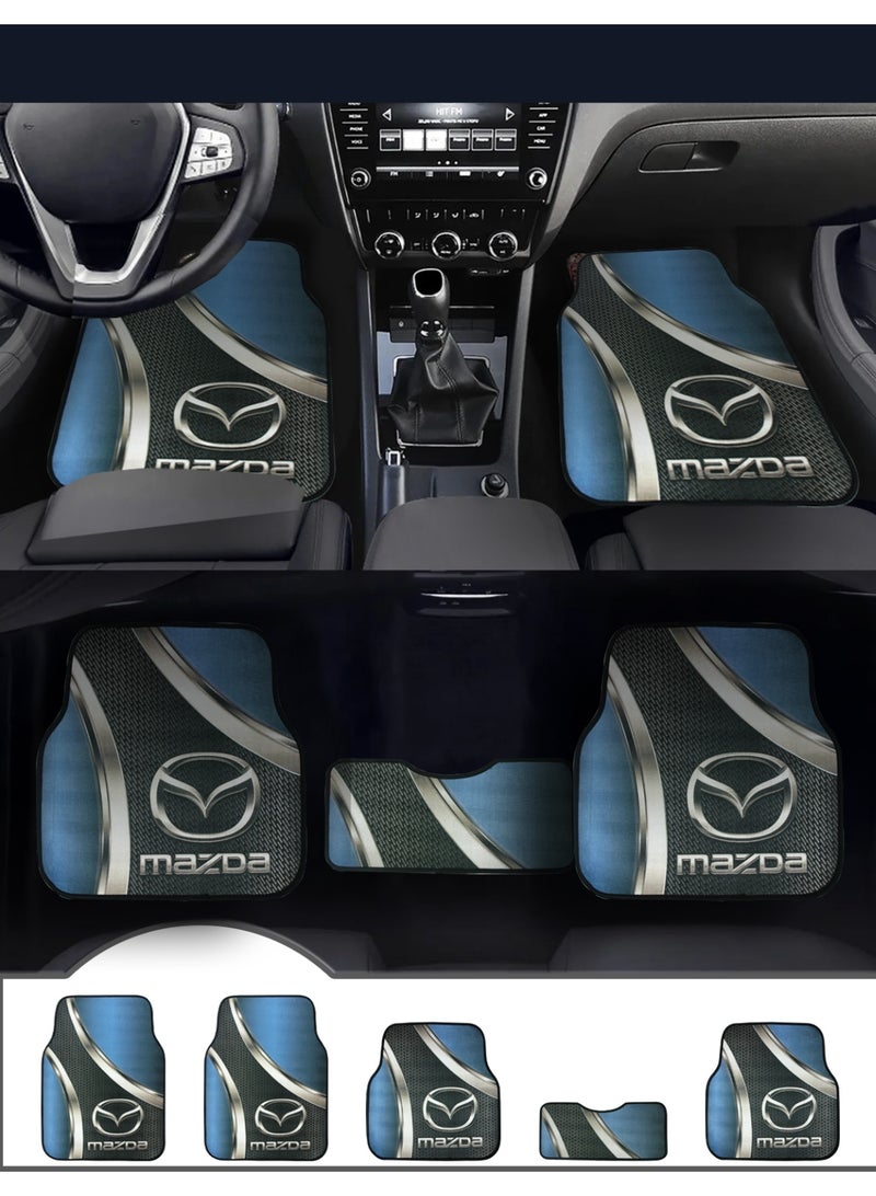 Mazda Car Floor Mats 5 Pieces Set Anti Slip Heavy Duty Interior Protection Mats Custom Fit Style for Mazda Vehicles Durable PVC Material Easy Clean Waterproof Dust Mud Sand Protection Non Skid Backing for Daily Driving and Long Trips - Image 1
